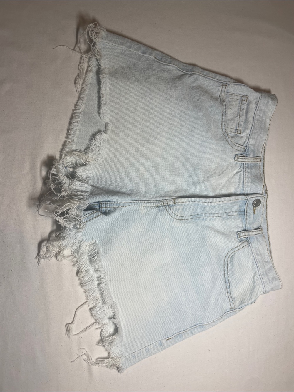 PacSun Light Blue Frayed Hem Denim Shorts